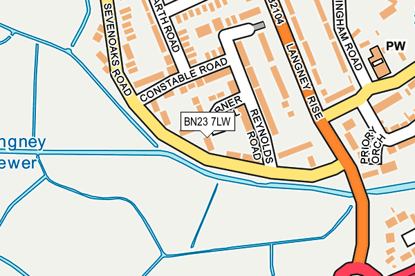 BN23 7LW map - OS OpenMap – Local (Ordnance Survey) BN23 7LW map - OS OpenMap – Local (Ordnance Survey)