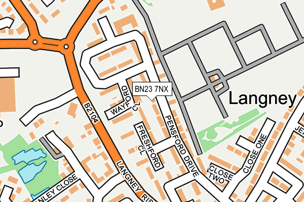 BN23 7NX map - OS OpenMap – Local (Ordnance Survey) BN23 7NX map - OS OpenMap – Local (Ordnance Survey)