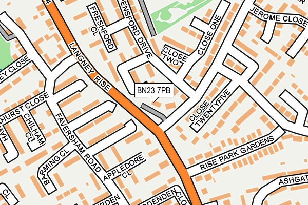 BN23 7PB map - OS OpenMap – Local (Ordnance Survey) BN23 7PB map - OS OpenMap – Local (Ordnance Survey)