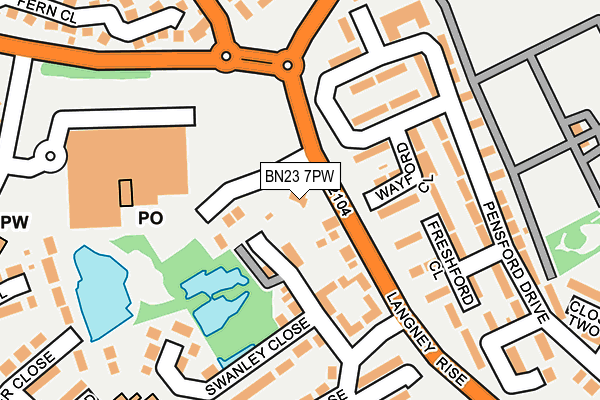 BN23 7PW map - OS OpenMap – Local (Ordnance Survey) BN23 7PW map - OS OpenMap – Local (Ordnance Survey)