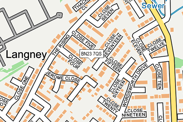 BN23 7QS map - OS OpenMap – Local (Ordnance Survey) BN23 7QS map - OS OpenMap – Local (Ordnance Survey)
