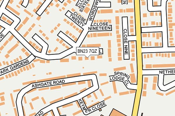 BN23 7QZ map - OS OpenMap – Local (Ordnance Survey) BN23 7QZ map - OS OpenMap – Local (Ordnance Survey)