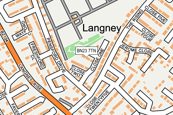 BN23 7TN map - OS OpenMap – Local (Ordnance Survey) BN23 7TN map - OS OpenMap – Local (Ordnance Survey)