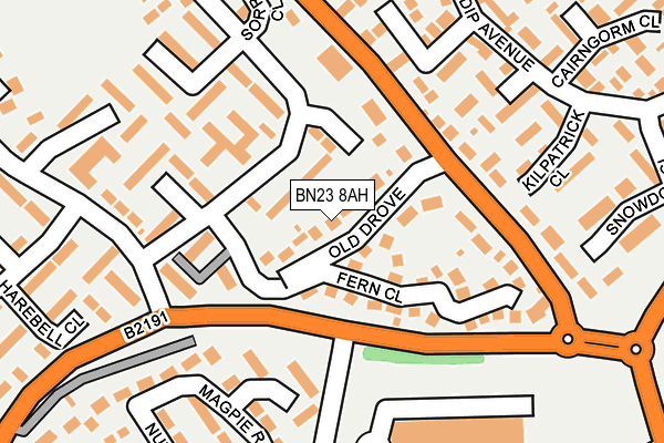 BN23 8AH map - OS OpenMap – Local (Ordnance Survey)