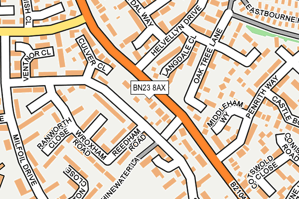 BN23 8AX map - OS OpenMap – Local (Ordnance Survey) BN23 8AX map - OS OpenMap – Local (Ordnance Survey)