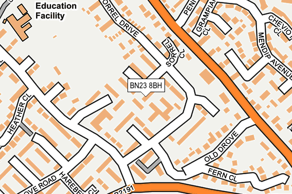 BN23 8BH map - OS OpenMap – Local (Ordnance Survey) BN23 8BH map - OS OpenMap – Local (Ordnance Survey)