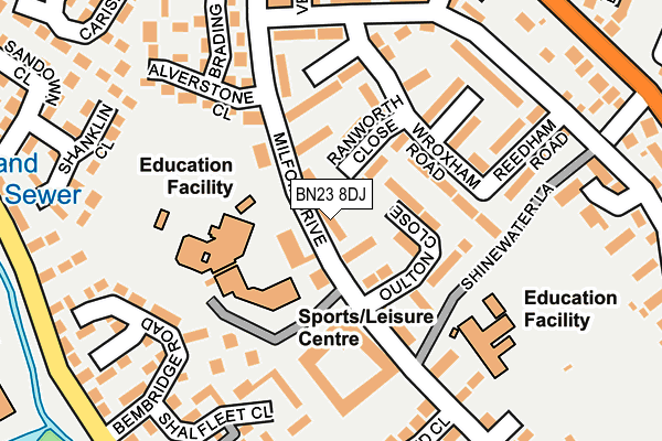 BN23 8DJ map - OS OpenMap – Local (Ordnance Survey) BN23 8DJ map - OS OpenMap – Local (Ordnance Survey)