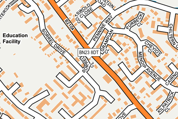 BN23 8DT map - OS OpenMap – Local (Ordnance Survey) BN23 8DT map - OS OpenMap – Local (Ordnance Survey)