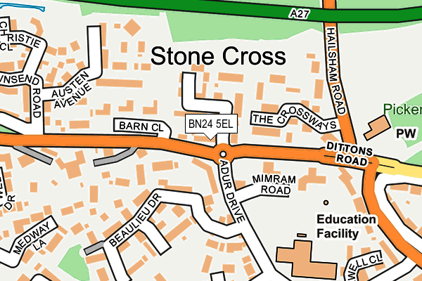 BN24 5EL map - OS OpenMap – Local (Ordnance Survey) BN24 5EL map - OS OpenMap – Local (Ordnance Survey)
