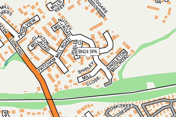 BN24 5PA map - OS OpenMap – Local (Ordnance Survey) BN24 5PA map - OS OpenMap – Local (Ordnance Survey)