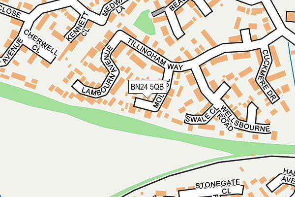 BN24 5QB map - OS OpenMap – Local (Ordnance Survey) BN24 5QB map - OS OpenMap – Local (Ordnance Survey)