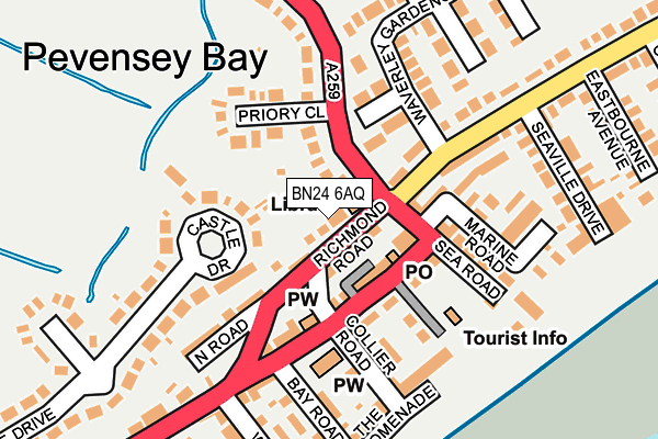 BN24 6AQ map - OS OpenMap – Local (Ordnance Survey)