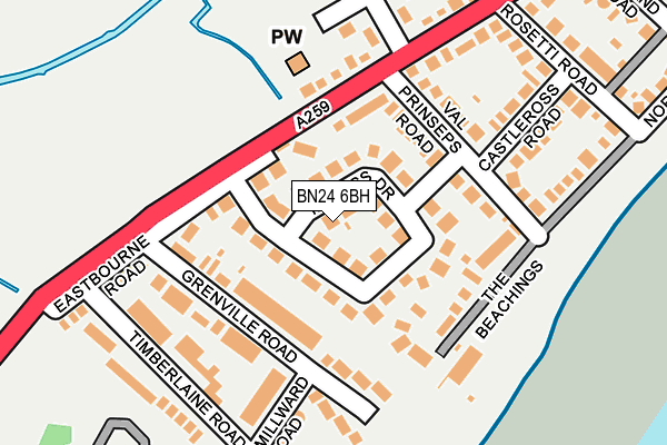 BN24 6BH map - OS OpenMap – Local (Ordnance Survey)