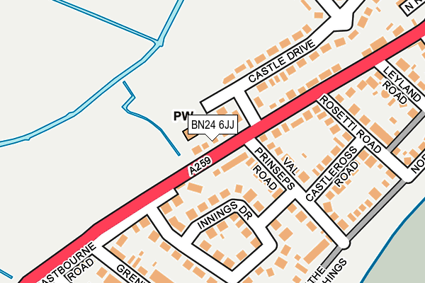 BN24 6JJ map - OS OpenMap – Local (Ordnance Survey)