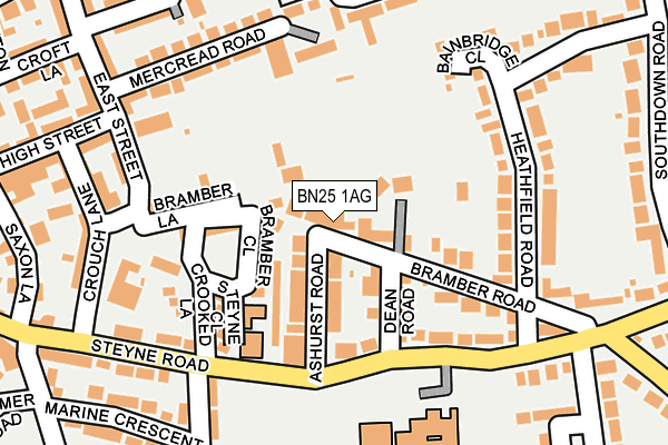 BN25 1AG map - OS OpenMap – Local (Ordnance Survey) BN25 1AG map - OS OpenMap – Local (Ordnance Survey)