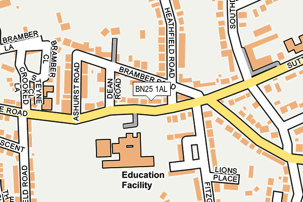 BN25 1AL map - OS OpenMap – Local (Ordnance Survey) BN25 1AL map - OS OpenMap – Local (Ordnance Survey)