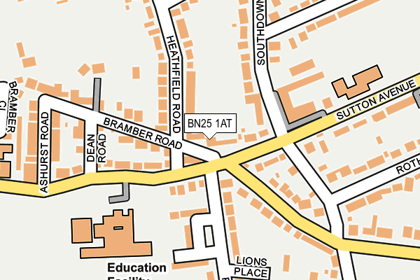 BN25 1AT map - OS OpenMap – Local (Ordnance Survey) BN25 1AT map - OS OpenMap – Local (Ordnance Survey)