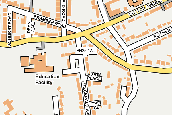 BN25 1AU map - OS OpenMap – Local (Ordnance Survey) BN25 1AU map - OS OpenMap – Local (Ordnance Survey)