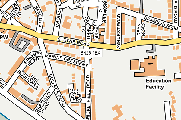 BN25 1BX map - OS OpenMap – Local (Ordnance Survey) BN25 1BX map - OS OpenMap – Local (Ordnance Survey)