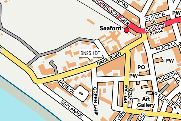 BN25 1DT map - OS OpenMap – Local (Ordnance Survey) BN25 1DT map - OS OpenMap – Local (Ordnance Survey)