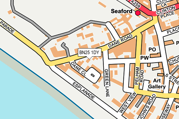 BN25 1DY map - OS OpenMap – Local (Ordnance Survey)