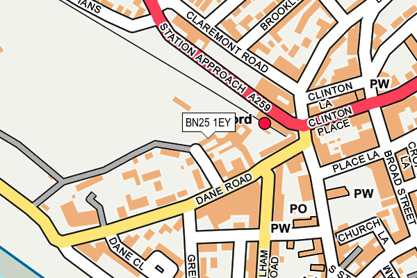 BN25 1EY map - OS OpenMap – Local (Ordnance Survey) BN25 1EY map - OS OpenMap – Local (Ordnance Survey)