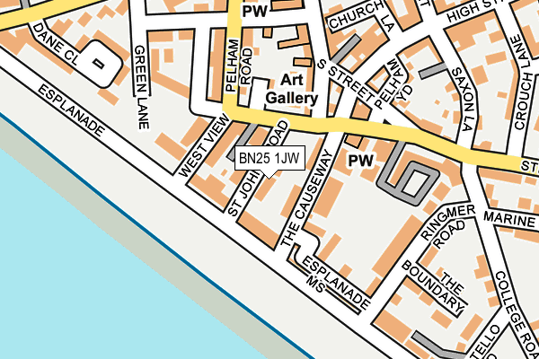 BN25 1JW map - OS OpenMap – Local (Ordnance Survey) BN25 1JW map - OS OpenMap – Local (Ordnance Survey)