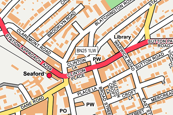 BN25 1LW map - OS OpenMap – Local (Ordnance Survey) BN25 1LW map - OS OpenMap – Local (Ordnance Survey)