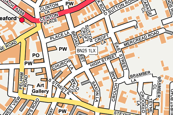 BN25 1LX map - OS OpenMap – Local (Ordnance Survey) BN25 1LX map - OS OpenMap – Local (Ordnance Survey)