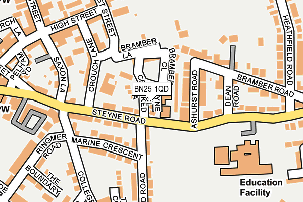 BN25 1QD map - OS OpenMap – Local (Ordnance Survey) BN25 1QD map - OS OpenMap – Local (Ordnance Survey)