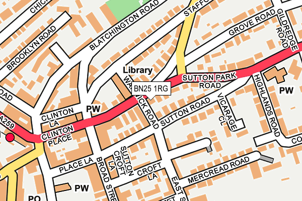 BN25 1RG map - OS OpenMap – Local (Ordnance Survey) BN25 1RG map - OS OpenMap – Local (Ordnance Survey)