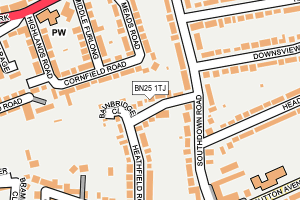 BN25 1TJ map - OS OpenMap – Local (Ordnance Survey) BN25 1TJ map - OS OpenMap – Local (Ordnance Survey)