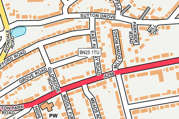BN25 1TU map - OS OpenMap – Local (Ordnance Survey) BN25 1TU map - OS OpenMap – Local (Ordnance Survey)