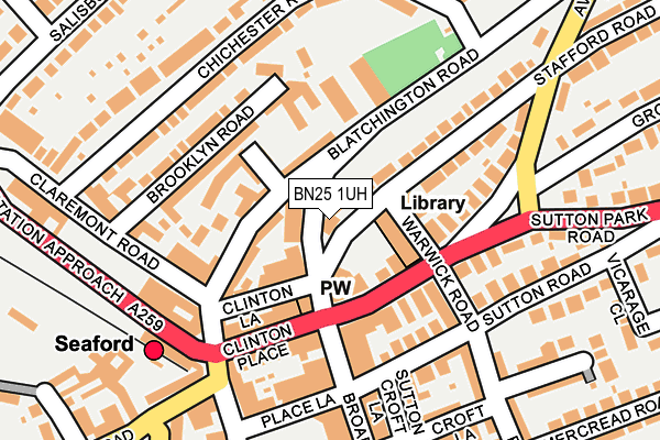 BN25 1UH map - OS OpenMap – Local (Ordnance Survey) BN25 1UH map - OS OpenMap – Local (Ordnance Survey)