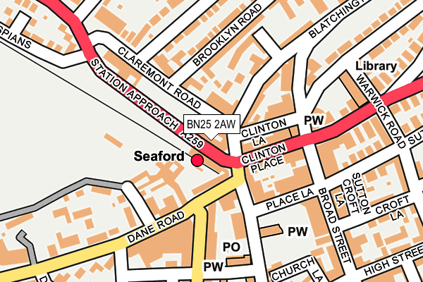 BN25 2AW map - OS OpenMap – Local (Ordnance Survey) BN25 2AW map - OS OpenMap – Local (Ordnance Survey)