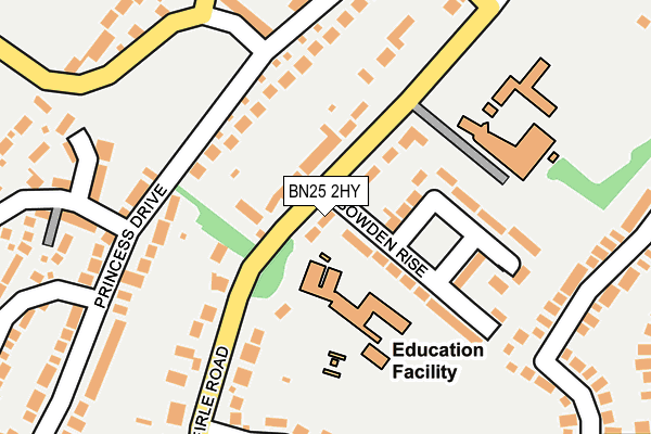 BN25 2HY map - OS OpenMap – Local (Ordnance Survey) BN25 2HY map - OS OpenMap – Local (Ordnance Survey)