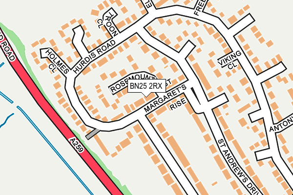 BN25 2RX map - OS OpenMap – Local (Ordnance Survey) BN25 2RX map - OS OpenMap – Local (Ordnance Survey)