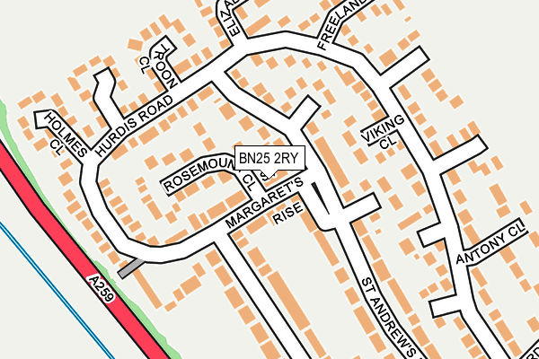 BN25 2RY map - OS OpenMap – Local (Ordnance Survey) BN25 2RY map - OS OpenMap – Local (Ordnance Survey)
