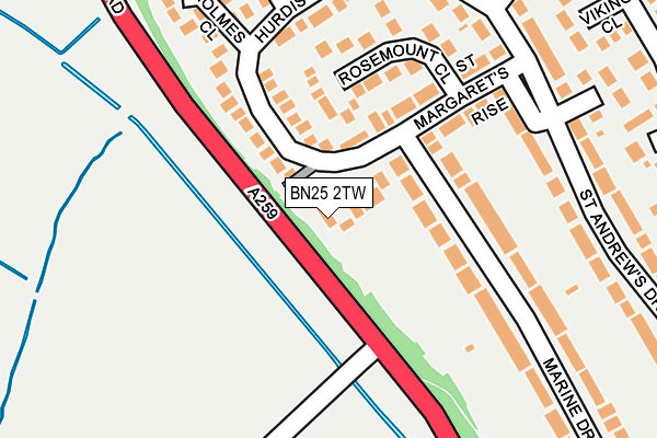 BN25 2TW map - OS OpenMap – Local (Ordnance Survey) BN25 2TW map - OS OpenMap – Local (Ordnance Survey)