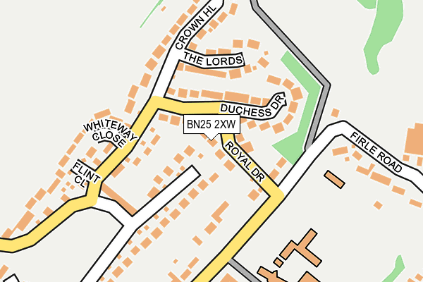 BN25 2XW map - OS OpenMap – Local (Ordnance Survey) BN25 2XW map - OS OpenMap – Local (Ordnance Survey)