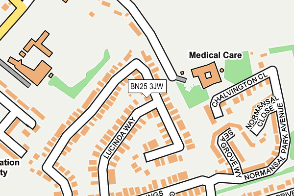 BN25 3JW map - OS OpenMap – Local (Ordnance Survey) BN25 3JW map - OS OpenMap – Local (Ordnance Survey)