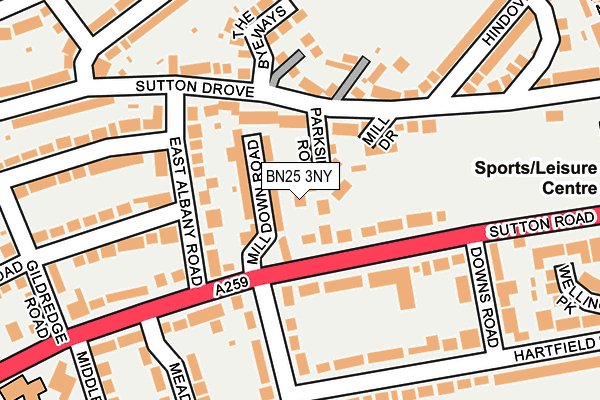 BN25 3NY map - OS OpenMap – Local (Ordnance Survey) BN25 3NY map - OS OpenMap – Local (Ordnance Survey)