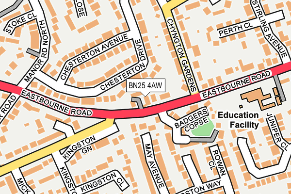 BN25 4AW map - OS OpenMap – Local (Ordnance Survey) BN25 4AW map - OS OpenMap – Local (Ordnance Survey)
