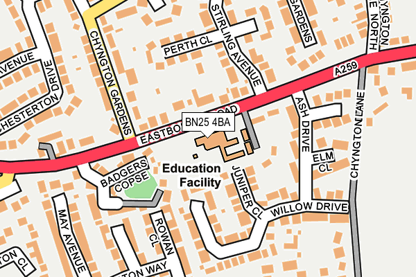 BN25 4BA map - OS OpenMap – Local (Ordnance Survey) BN25 4BA map - OS OpenMap – Local (Ordnance Survey)