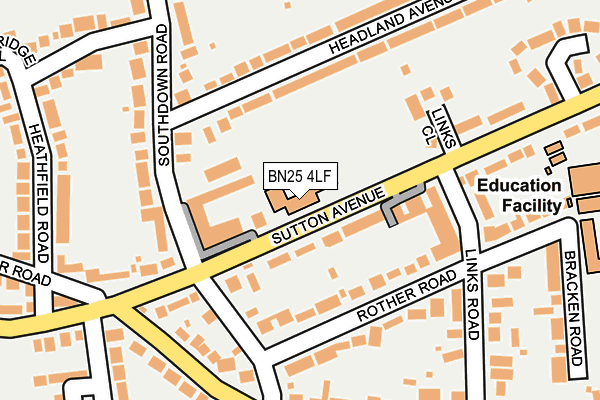 BN25 4LF map - OS OpenMap – Local (Ordnance Survey) BN25 4LF map - OS OpenMap – Local (Ordnance Survey)