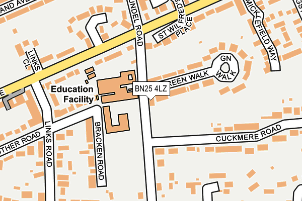 BN25 4LZ map - OS OpenMap – Local (Ordnance Survey)