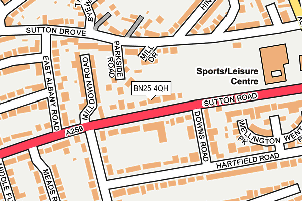 BN25 4QH map - OS OpenMap – Local (Ordnance Survey) BN25 4QH map - OS OpenMap – Local (Ordnance Survey)