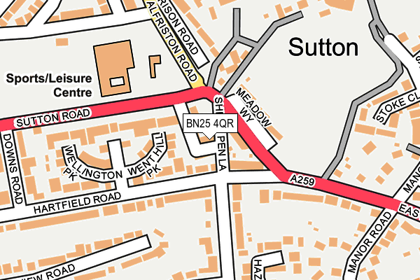 BN25 4QR map - OS OpenMap – Local (Ordnance Survey) BN25 4QR map - OS OpenMap – Local (Ordnance Survey)