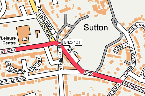 BN25 4QT map - OS OpenMap – Local (Ordnance Survey) BN25 4QT map - OS OpenMap – Local (Ordnance Survey)