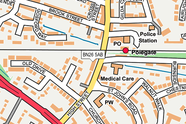 BN26 5AB map - OS OpenMap – Local (Ordnance Survey) BN26 5AB map - OS OpenMap – Local (Ordnance Survey)